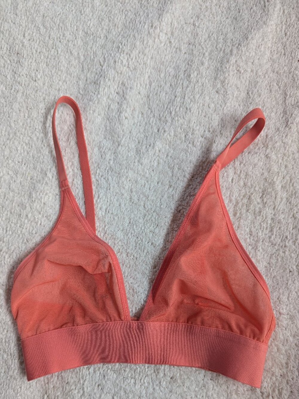 Negative sieve triangle bra, mango, size 1